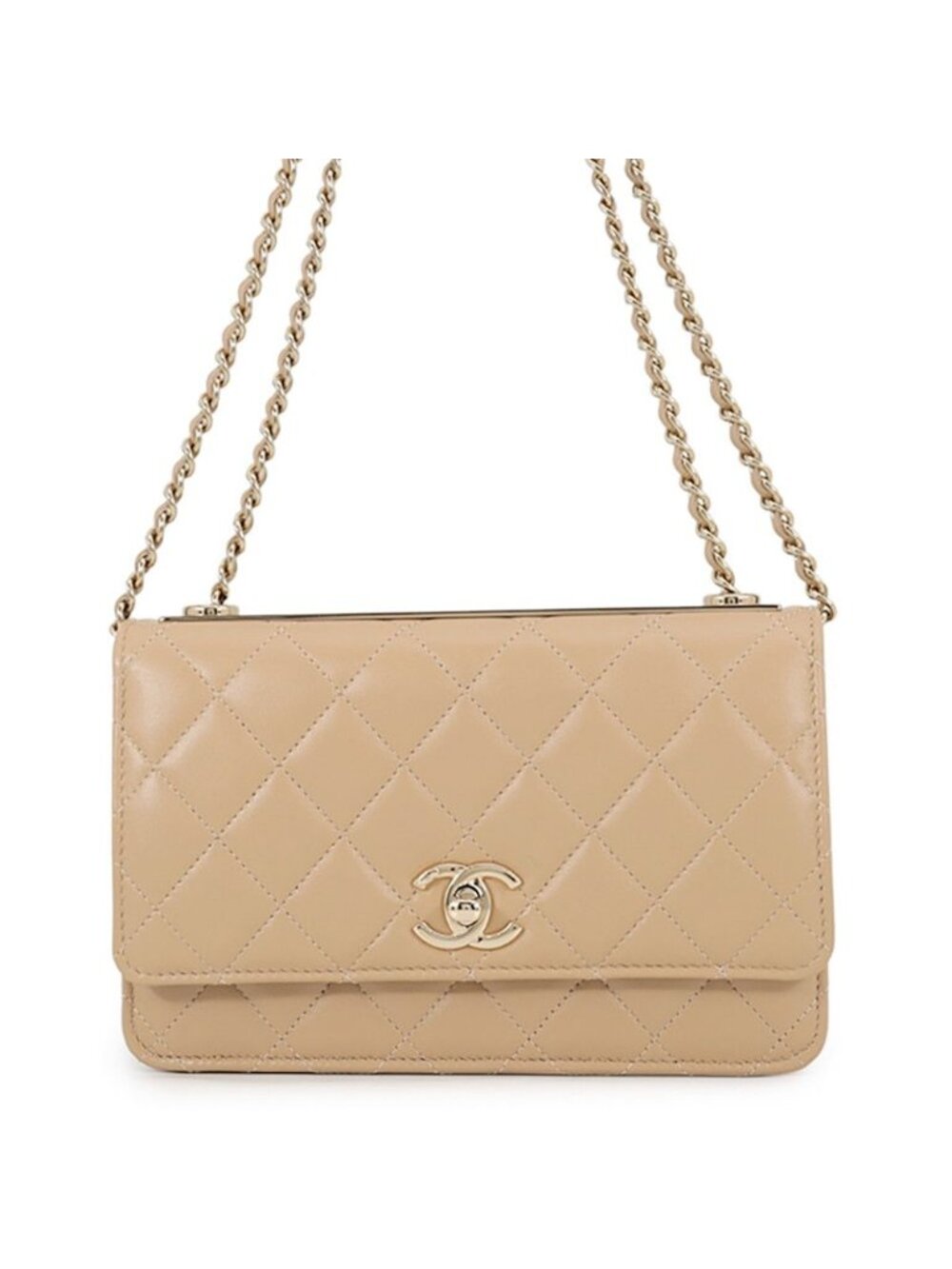 Chanel Chain Wallet Quilted CC Logo Lambskin Shoulder Bag